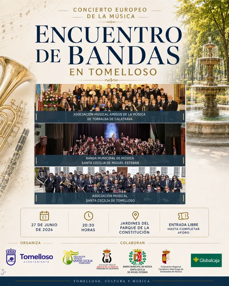 Tomelloso acoge un encuentro de bandas de música de Castilla-La Mancha