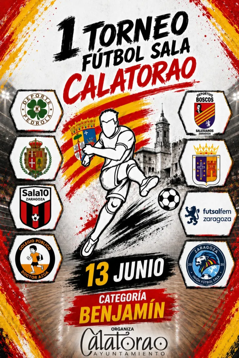 Calatorao acoge el I Torneo de Fútbol Sala Benjamín el 13 de junio