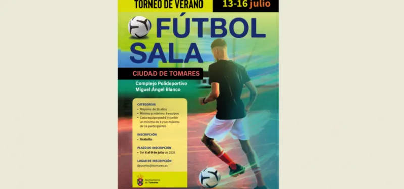 Tomares organiza un torneo de verano de fútbol sala gratuito para mayores de 16 años