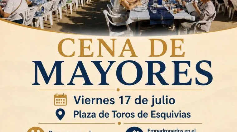 Esquivias celebra su tradicional Cena de Mayores el 17 de julio