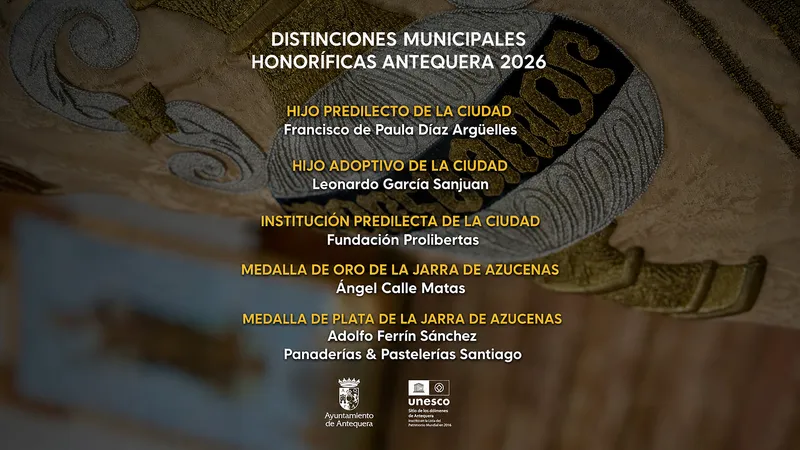 Antequera reconoce a sus hijos predilectos y a figuras destacadas en el Día de la Ciudad