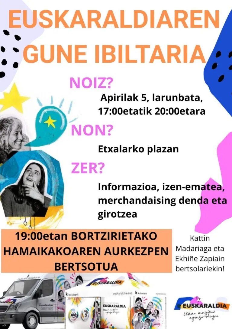 Etxalar acoge el punto de encuentro itinerante de Euskaraldia este sábado