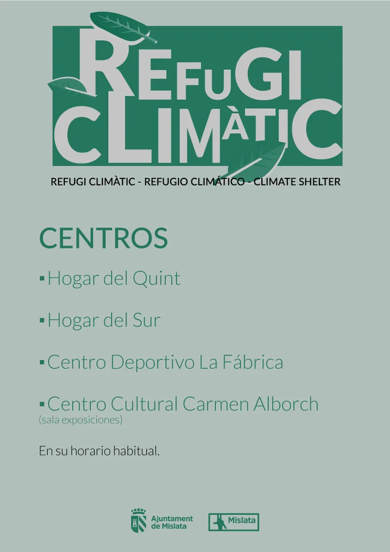 Mislata habilita espacios públicos como refugios climáticos ante el calor extremo