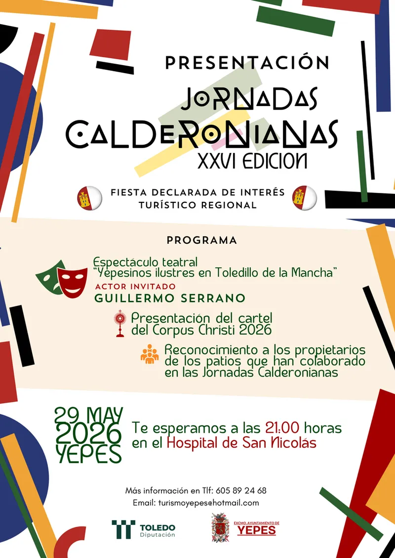 Yepes presenta la XXVI edición de las Jornadas Calderonianas con un actor de "La Promesa"