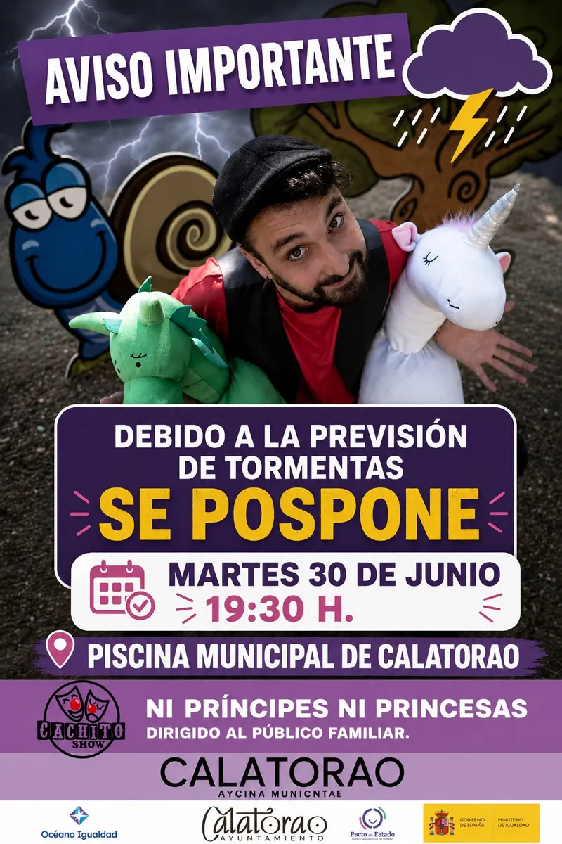 Calatorao pospone la actividad 'Ni Príncipes ni Princesas' programada para el 28 de junio