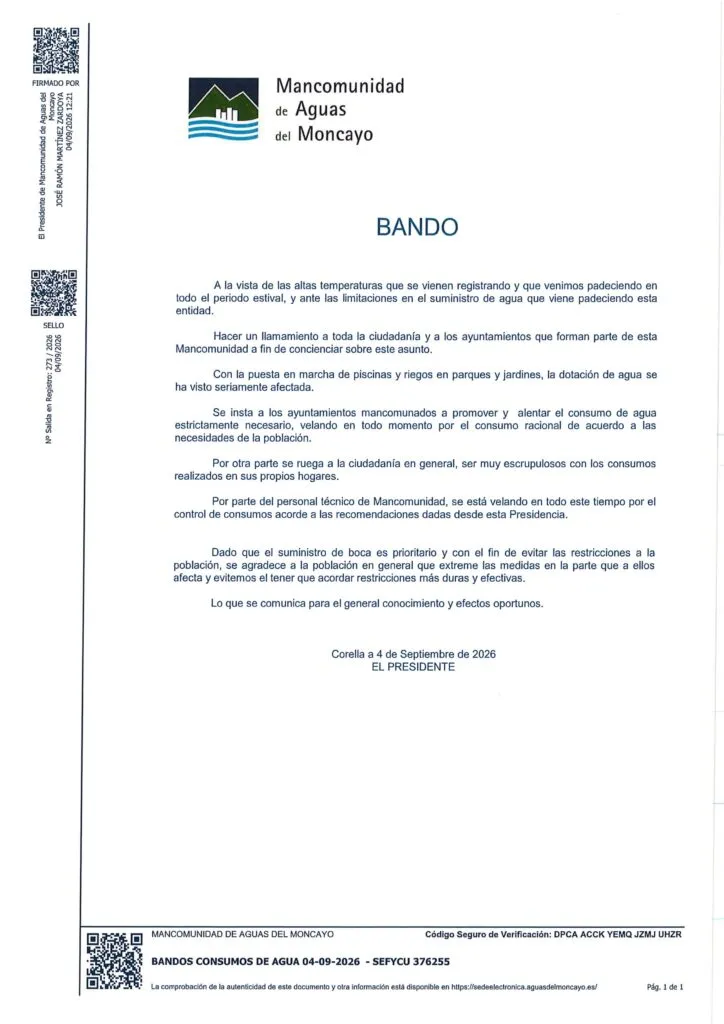 Murchante insta al consumo responsable de agua ante la escasez