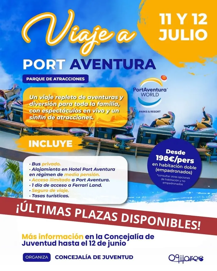 Juventud de Ogíjares organiza un viaje a PortAventura con plazas limitadas