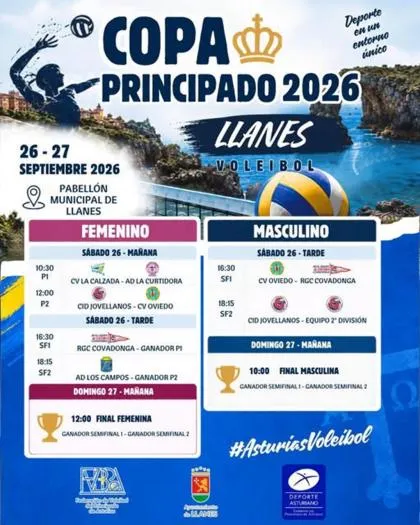 Llanes acoge la Copa Principado de Voleibol 2026 con seis clubes asturianos