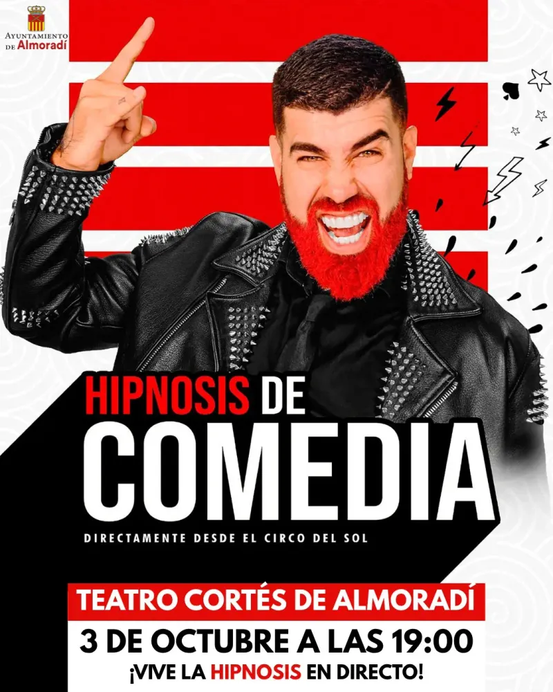 Almoradí acoge el espectáculo de hipnosis cómica 'Hipnosis de Comedia' el 3 de octubre
