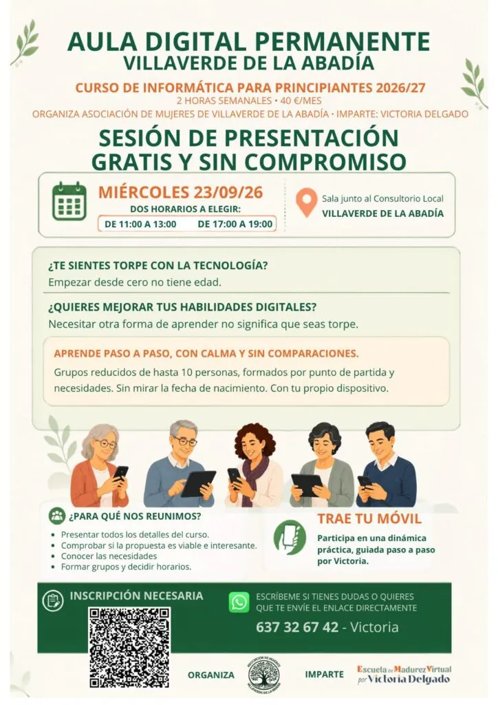 Curso de informática básica en Villaverde de la Abadía