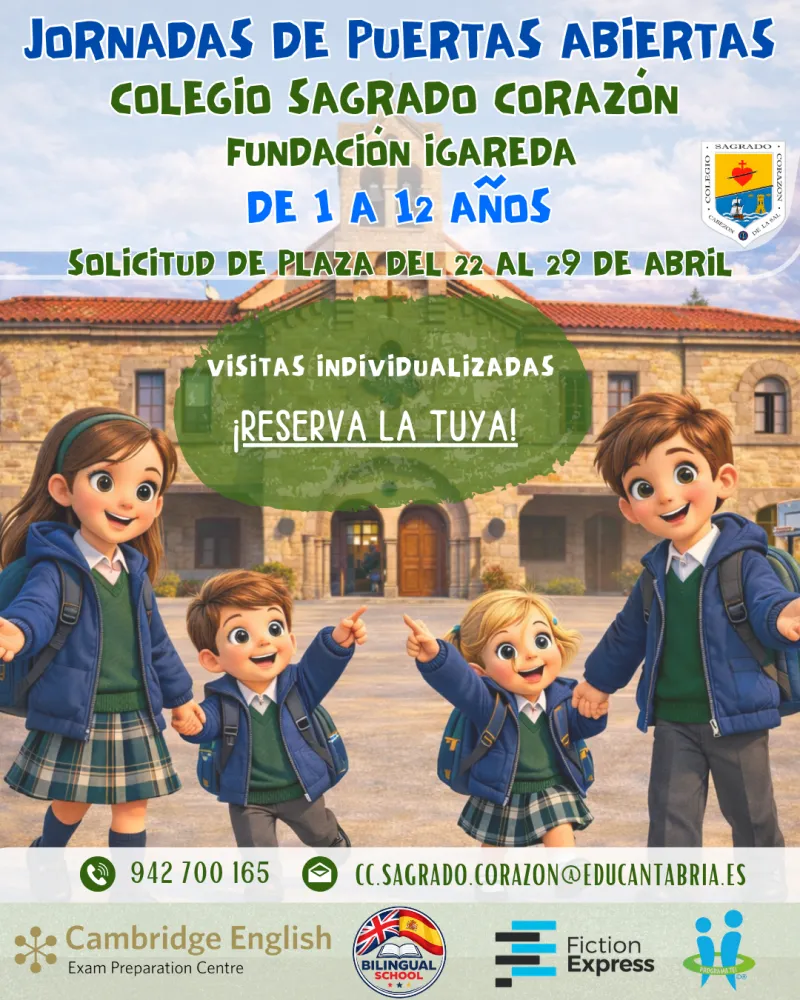 Colegio Sagrado Corazón de Cabezón de la Sal detalla su oferta educativa y servicios