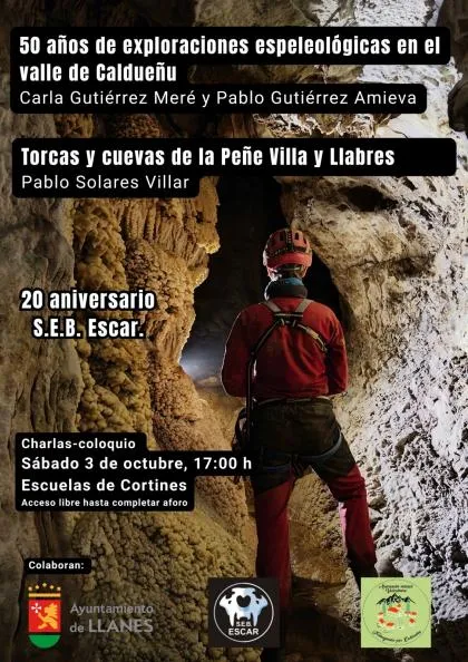 Charlas sobre espeleología en Cortines, Llanes