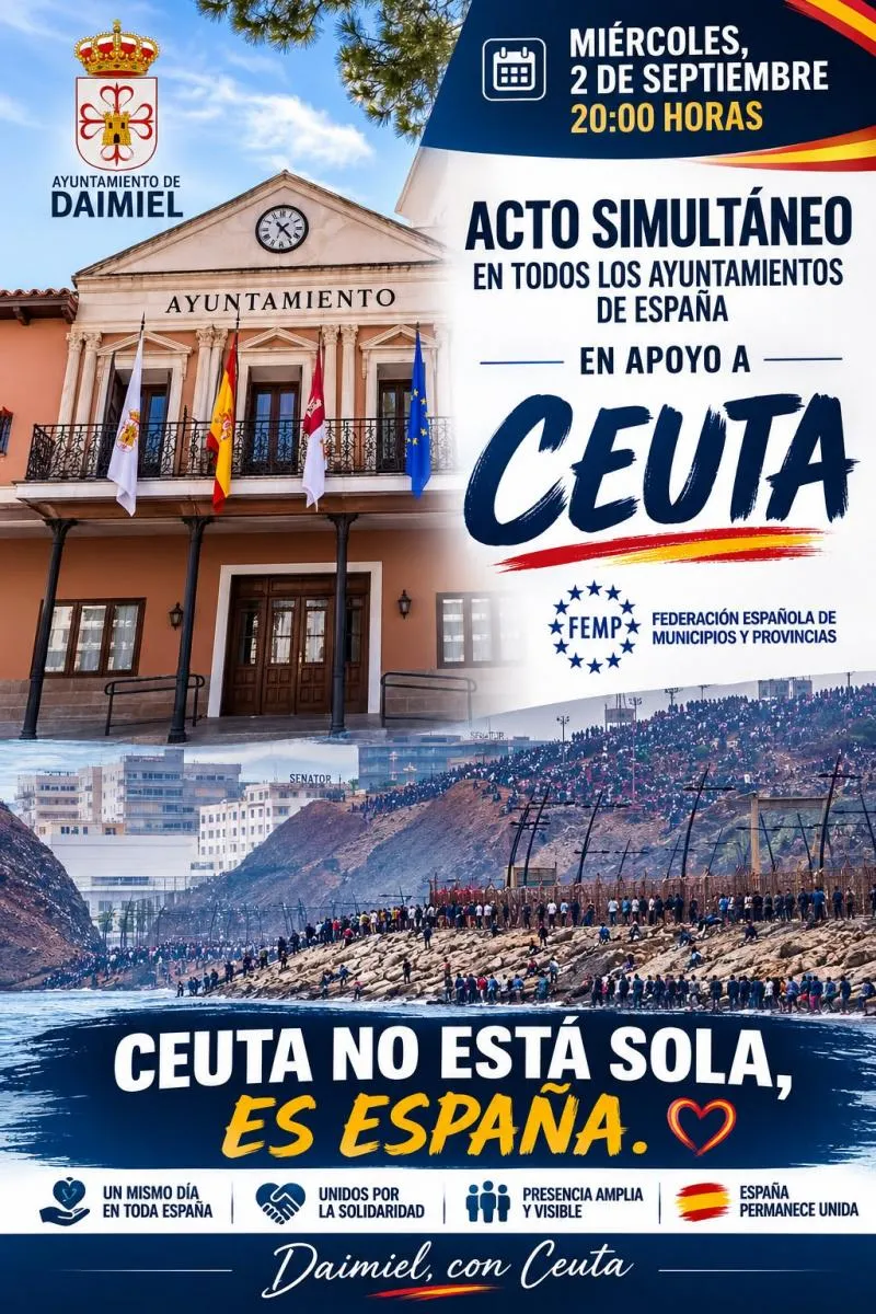 Daimiel se une a la concentración en apoyo a Ceuta convocada por la FEMP