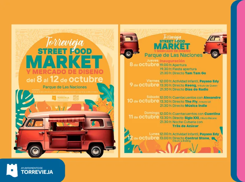 Torrevieja celebra la Street Market Foodtruck con música en vivo y mercado de diseño