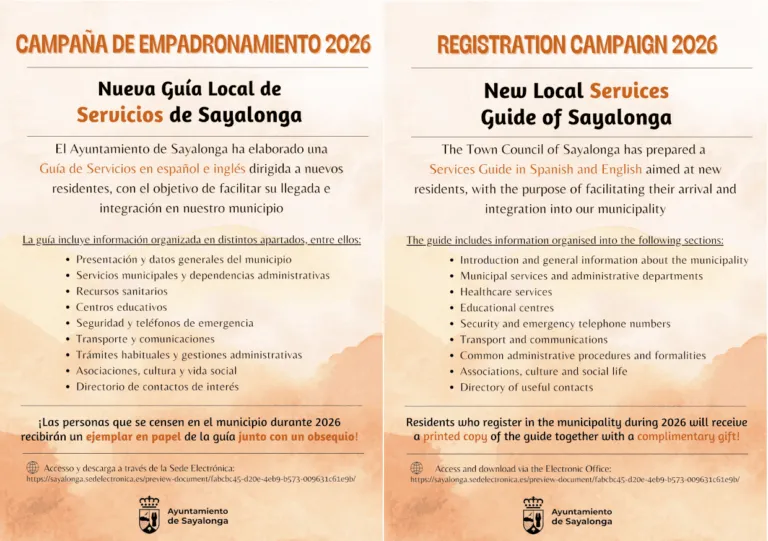 Sayalonga lanza una guía de servicios para nuevos residentes y fomenta el empadronamiento
