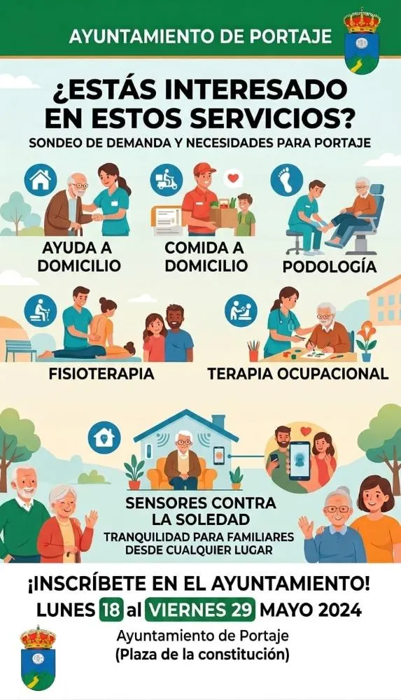 Portaje abre la inscripción para nuevos servicios municipales con alta demanda vecinal