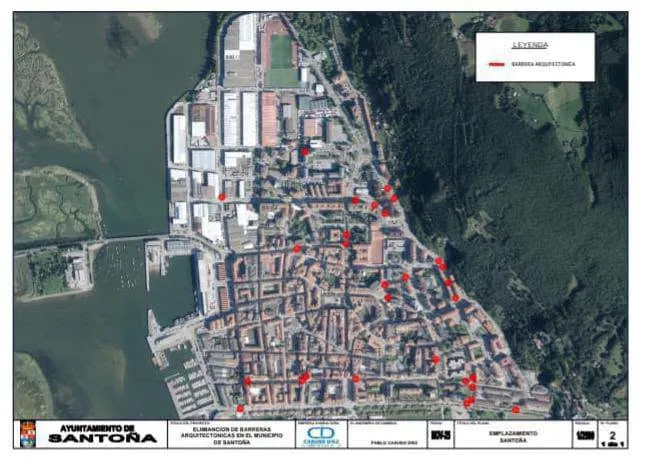 Santoña invierte casi 100.000 euros en 38 actuaciones para eliminar barreras arquitectónicas