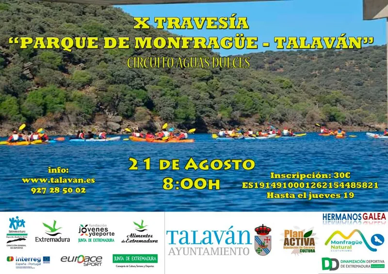 La X Travesía "Parque de Monfragüe-Talaván" se celebrará el 21 de agosto