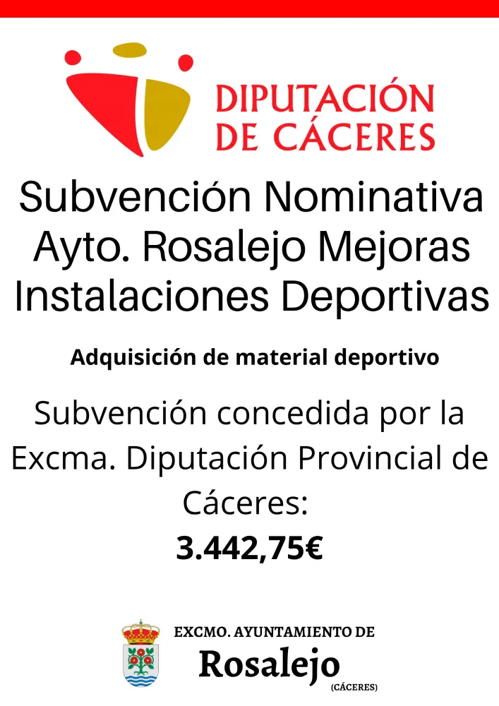 Rosalejo destina una subvención para mejorar sus instalaciones deportivas