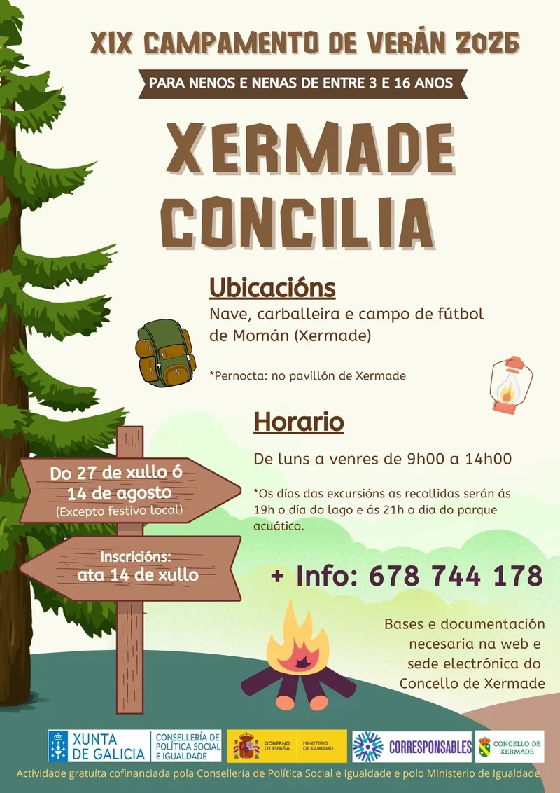 Xermade lanza el campamento de verano 'Xermade Concilia 2026' para niños