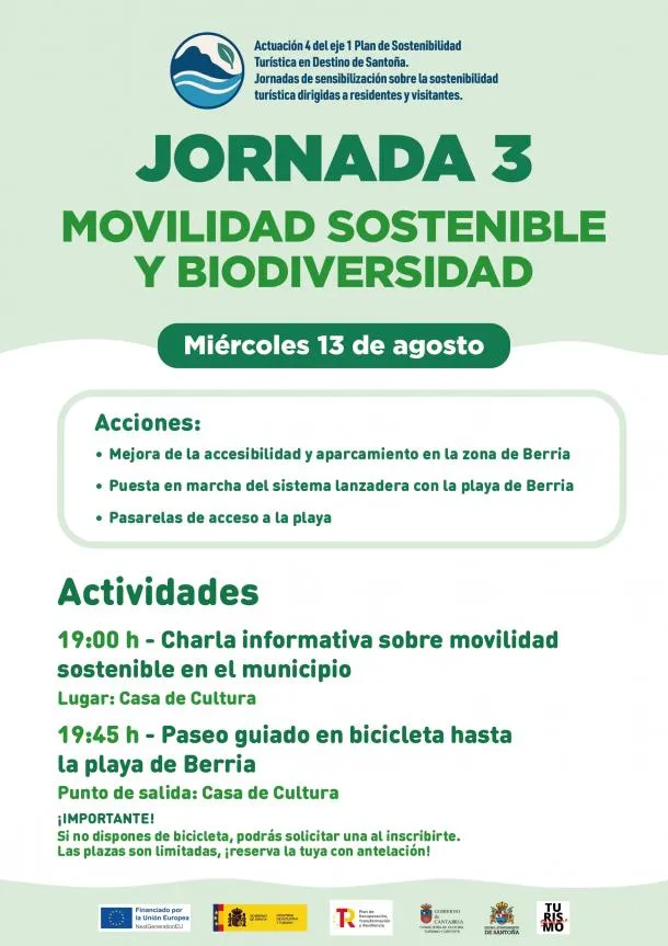 Santoña impulsa la movilidad sostenible con una jornada sobre biodiversidad