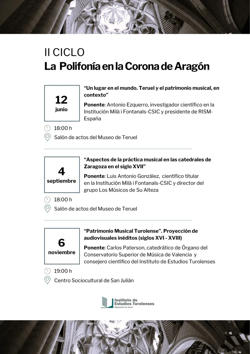 El Instituto de Estudios Turolenses presenta 'Patrimonio Musical Turolense'