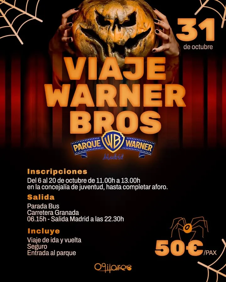 Viaje de Halloween a Parque Warner Madrid desde Ogíjares