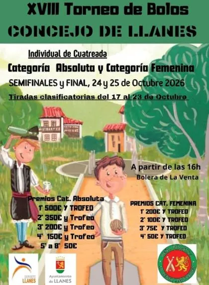 Arranca el XVIII Torneo de Bolos "Concejo de Llanes" con premios en metálico