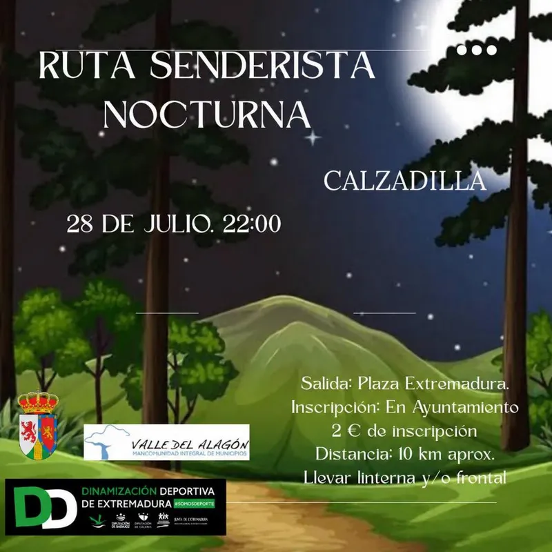 Calzadilla organiza una ruta senderista nocturna para el 28 de julio