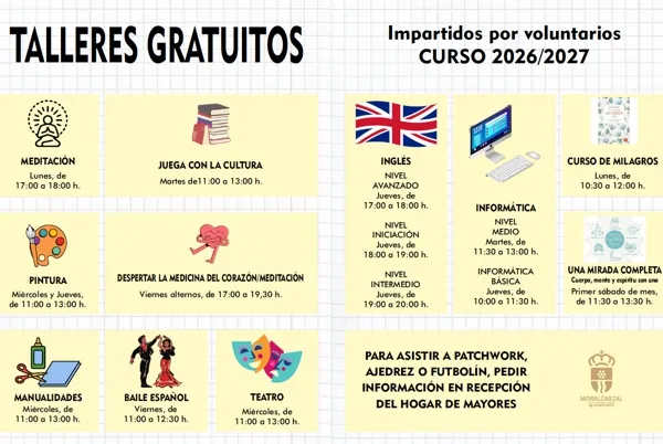 Moralzarzal abre inscripciones para talleres impartidos por mayores voluntarios