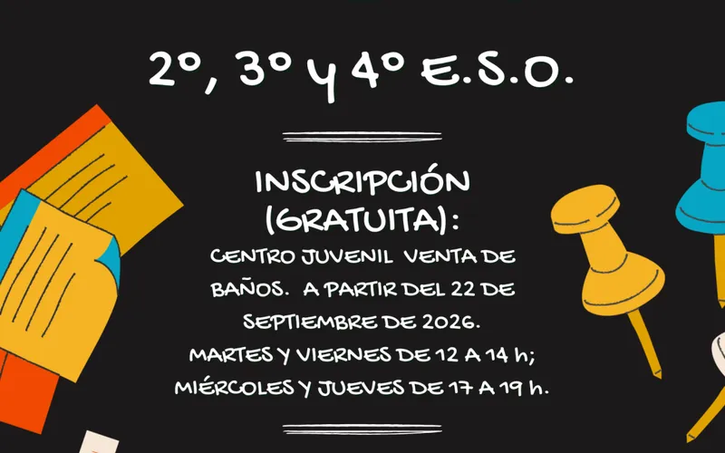 Abierto el plazo para el apoyo escolar de ESO en Venta de Baños