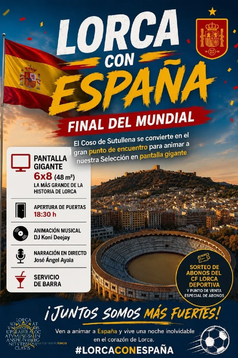 Lorca celebra la final del Mundial con una pantalla gigante en la Plaza de Toros