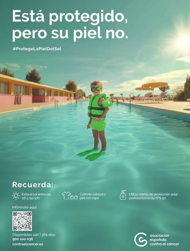 AECC de Moralzarzal promueve la protección solar en la Piscina Municipal