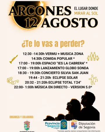 Arcones se prepara para un eclipse solar total con visibilidad excepcional