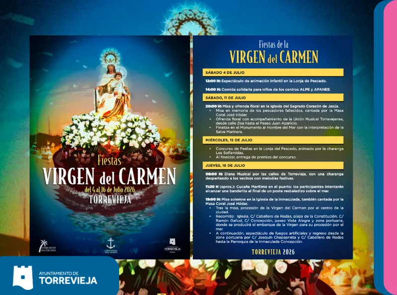 Torrevieja celebra las Fiestas de la Virgen del Carmen con procesiones y actividades para todos