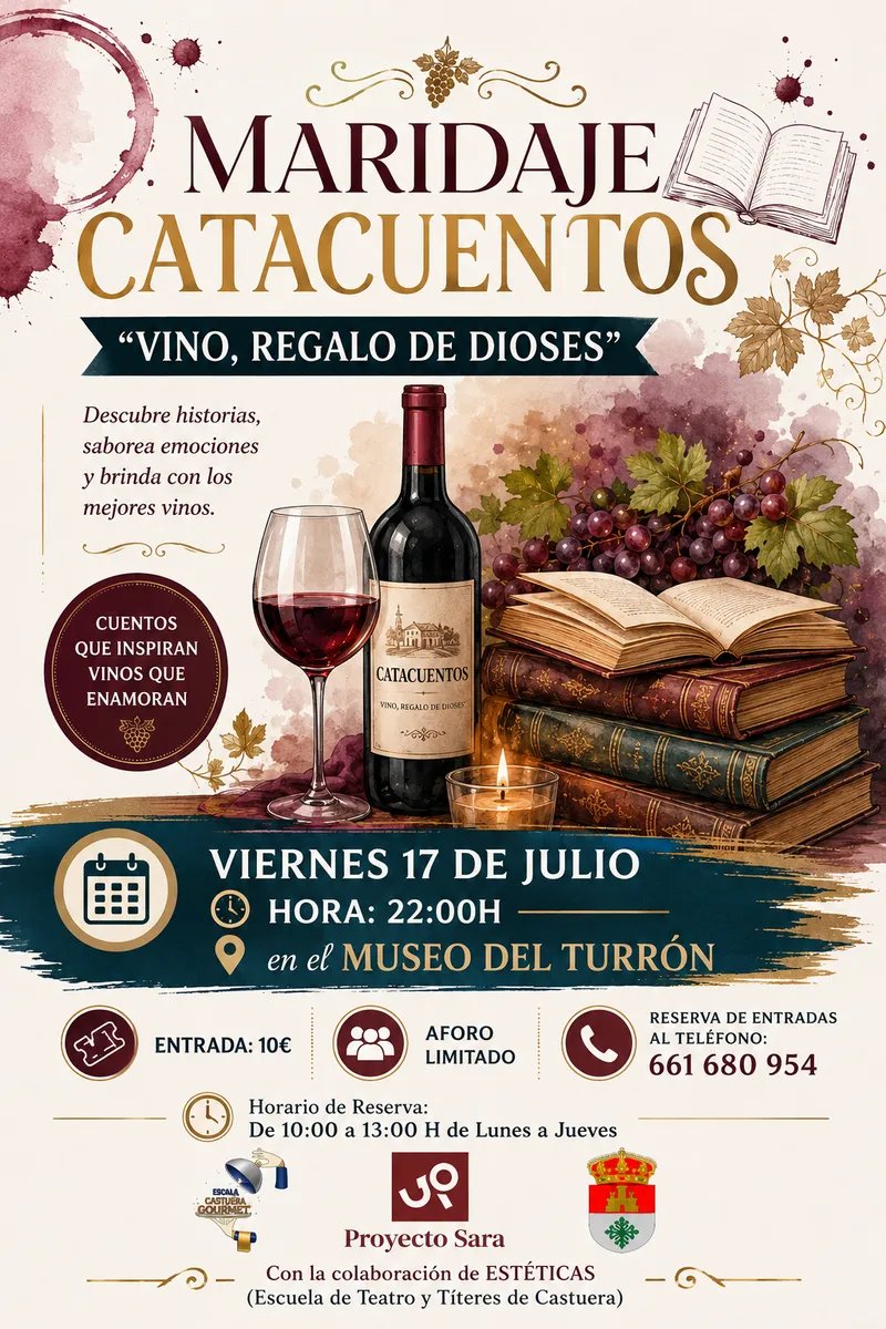El Museo del Turrón acoge un maridaje de cata de vinos y cuentacuentos