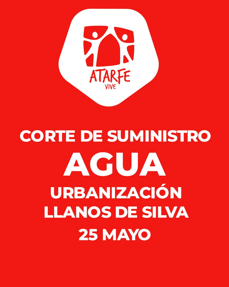 Corte de agua en Atarfe por reparación de averías en Urbanización Llanos De Silva