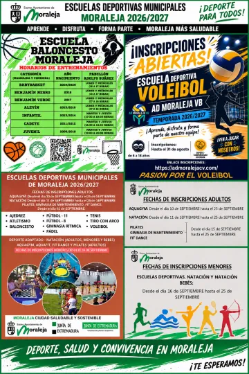 Moraleja abre inscripciones para sus Escuelas Deportivas Municipales 2026/2027
