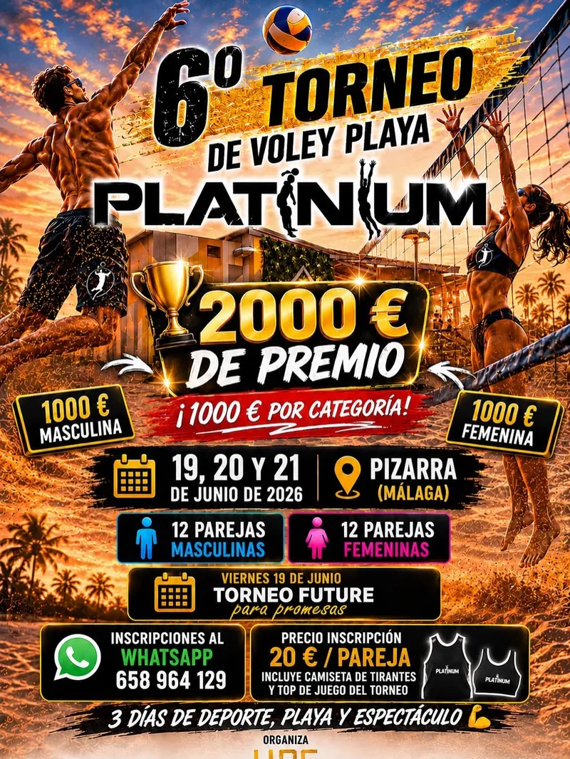 Pizarra acoge la sexta edición del Torneo Platinium de Vóley Playa