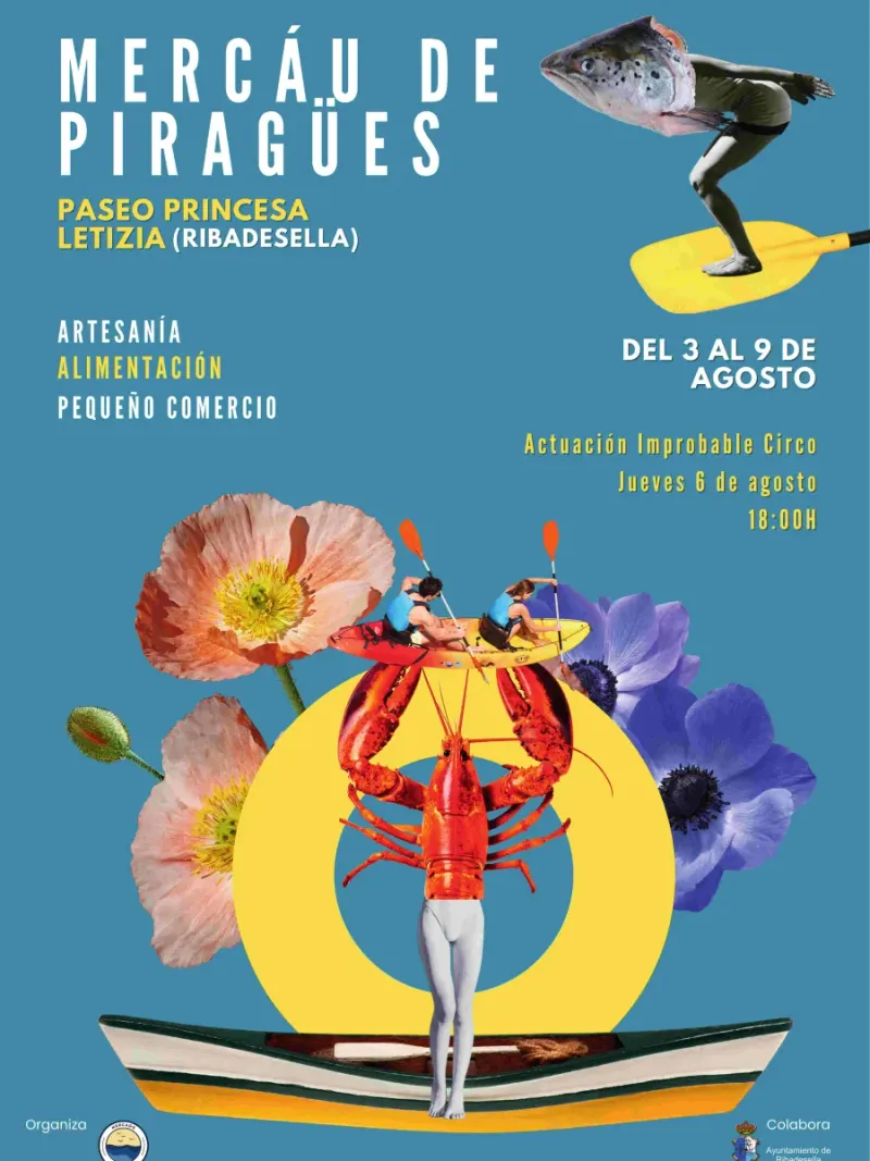 Ribadesella celebra el Mercáu de Piragües con artesanía y actividades infantiles