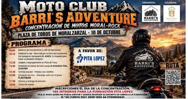 Moralzarzal acoge la Concentración de Motos MoralRock 2026 a beneficio de la Fundación Pita López