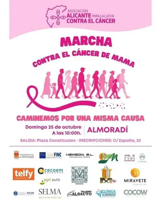 Almoradí se une contra el cáncer de mama con una marcha solidaria este domingo