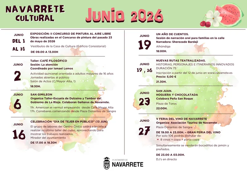 Navarrete presenta su agenda cultural y actividades de verano para junio y julio