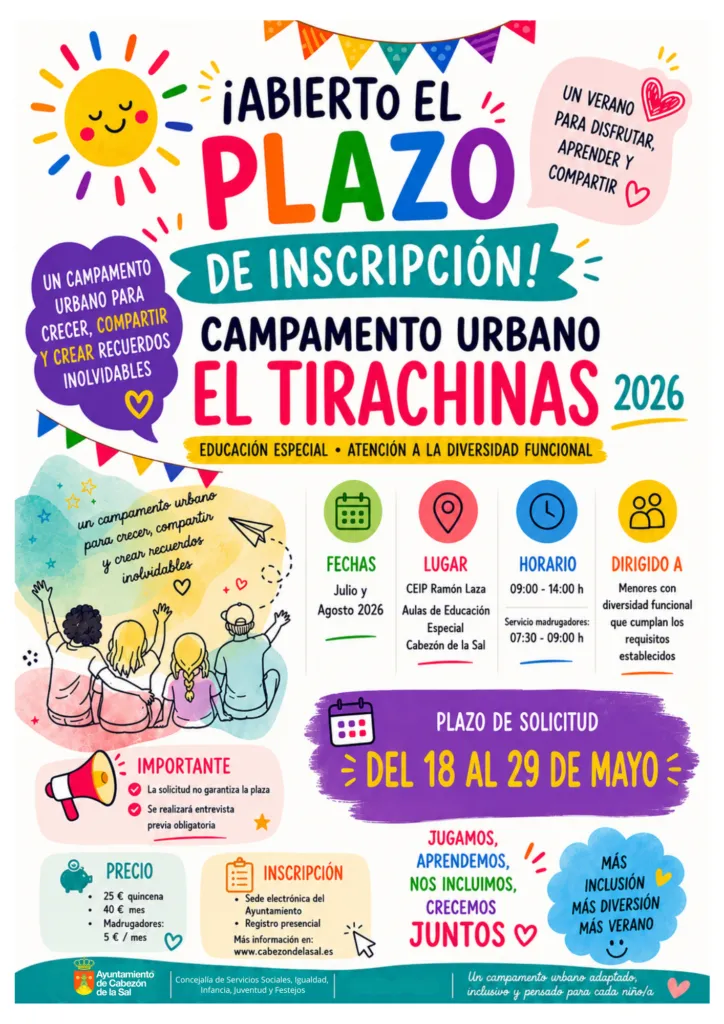 Abiertas las inscripciones para el campamento 'Tirachinas Educación Especial 2026'