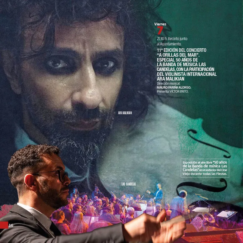 Ara Malikian celebra el 50 aniversario de la Banda de Música Las Candelas en Candelaria