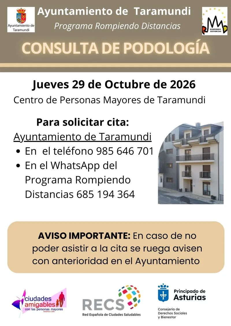 Taramundi ofrece consulta de podología gratuita en octubre