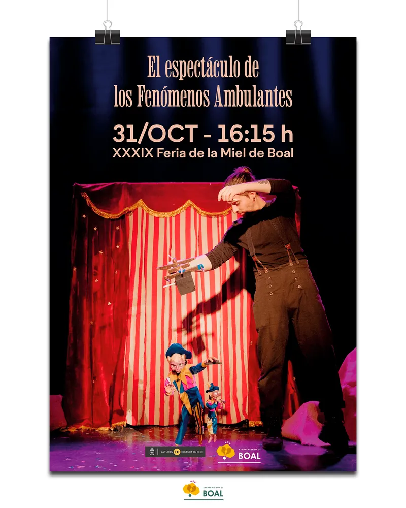 El espectáculo 'Fenómenos Ambulantes' anima la XXXIX Feria de la Miel de Boal