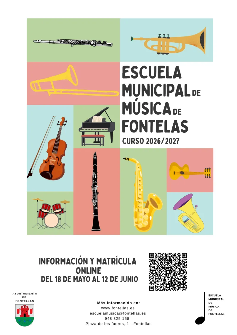 Abierta la matriculación en la Escuela Municipal de Música de Fontellas para el curso 2026-27