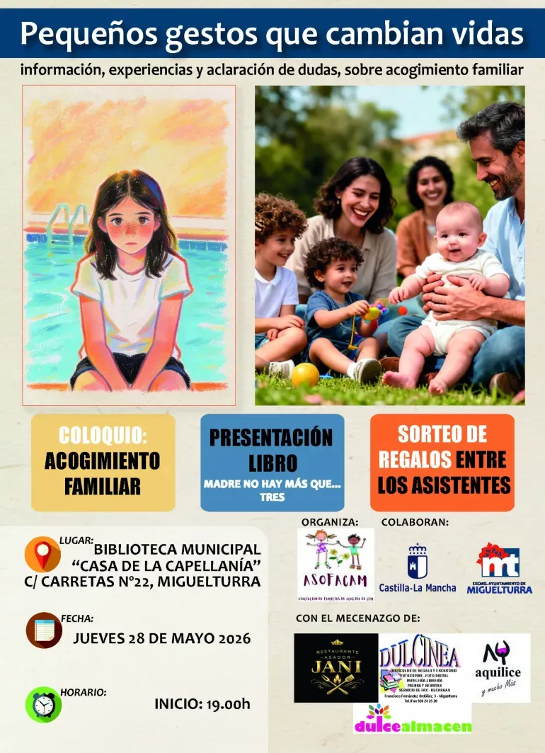 Miguelturra acoge una charla sobre acogimiento familiar y presentación de libro