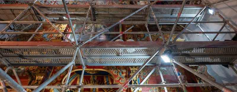 Adeje inicia la limpieza y desinsectación del retablo mayor de la iglesia de Santa Úrsula